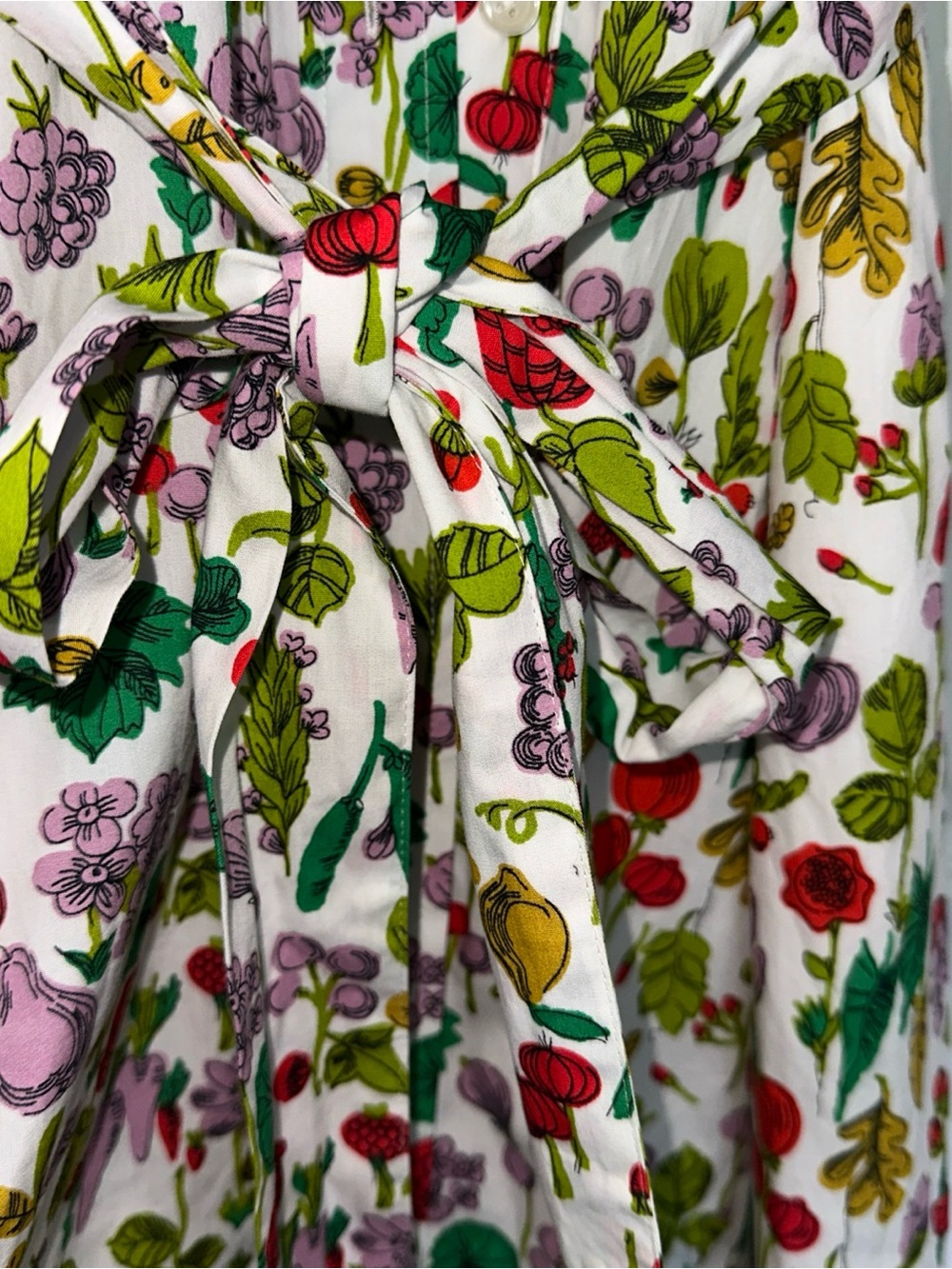 Boden Amy Cotton Midi Shirt Dress US 6R Market Vegetable Botanical Print - Picture 3 of 10